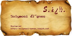 Solymosi Ágnes névjegykártya